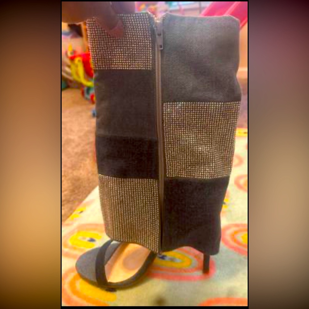 Womens denim fashion blue boots